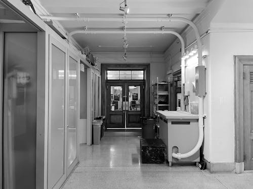 Empty Corridor in Black and White