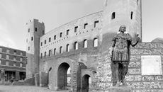 The Palatine Gate and the Statue of Julius Caesar