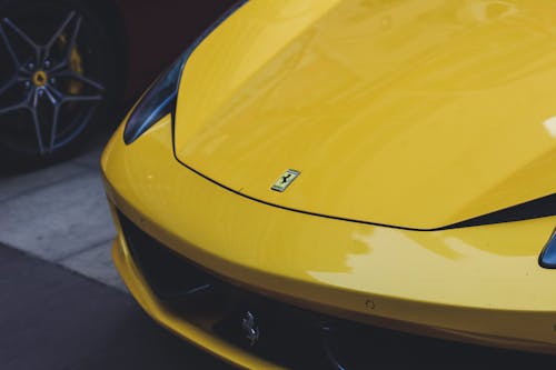Yellow Ferrari Car