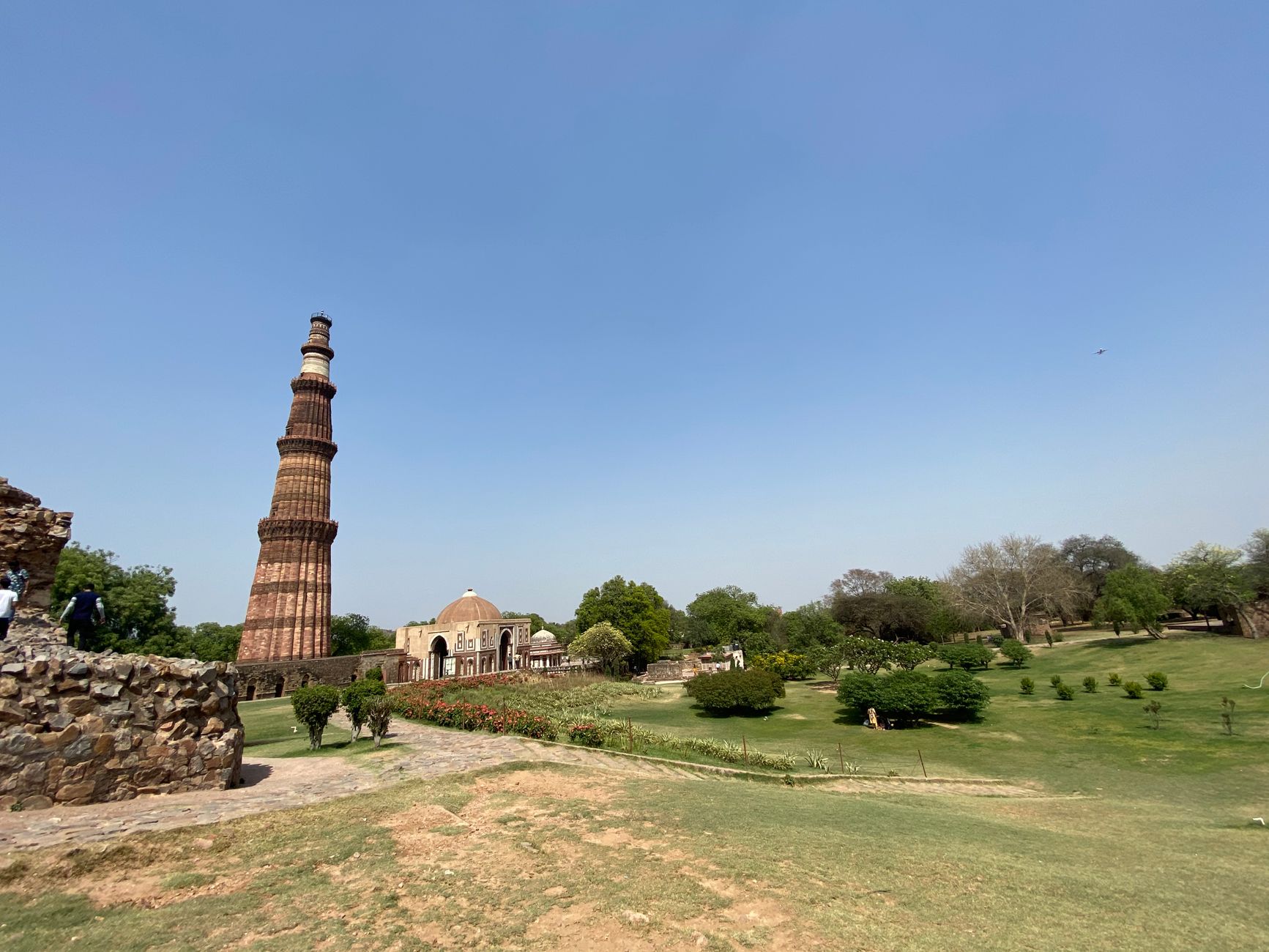 Wide lawns and old trees in Nehru Park, Chanakyapuri, New Delhi