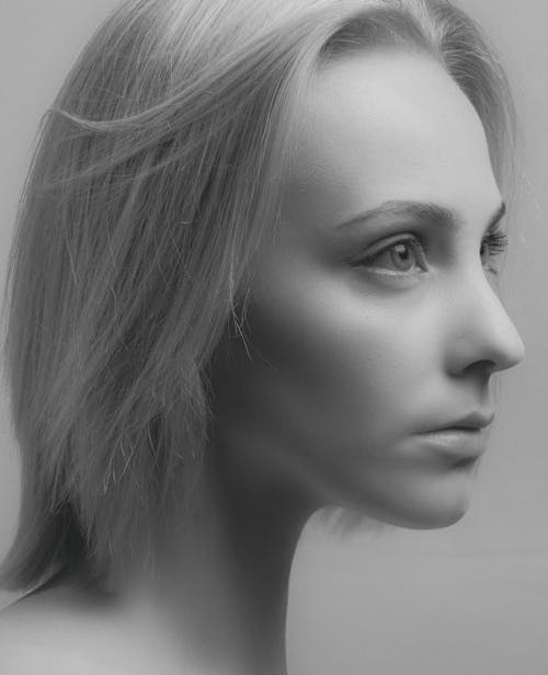 Grayscale Photo of a Beautiful Woman