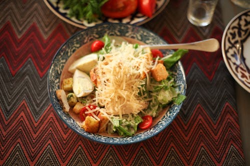 A Healthy Vegetable Salad on a Bowl