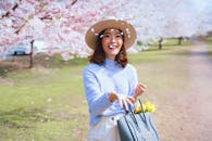 A Woman in Purple Knit Sweater