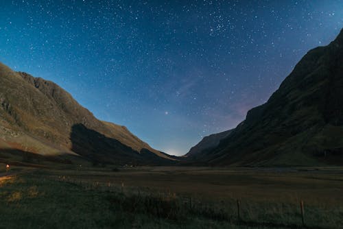 Gunung Di Bawah Malam Berbintang