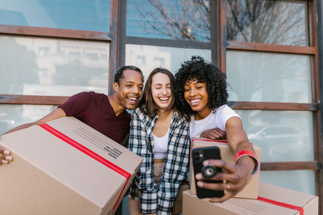 Free Happy People Taking Photos Together  Stock Photo