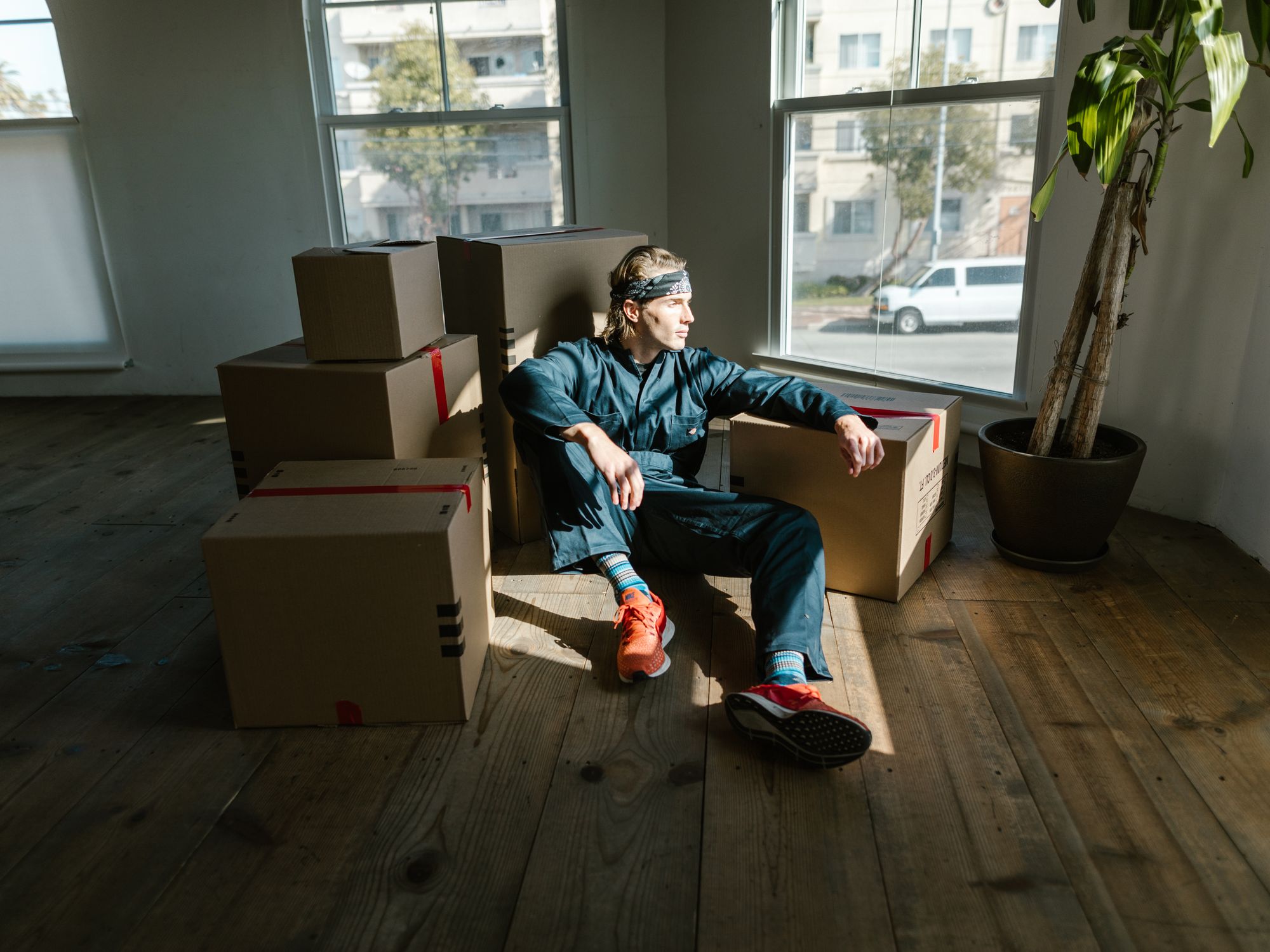 Flat Removals in West Hampstead, North London — movers carrying boxes for a flat move
