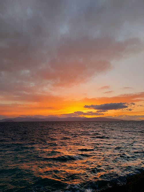 A View of the Golden Hour Over the Sea 