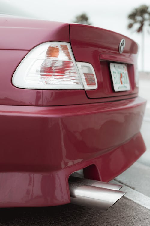 Close-Up Shot of the Rear Lamp of a BMW Car