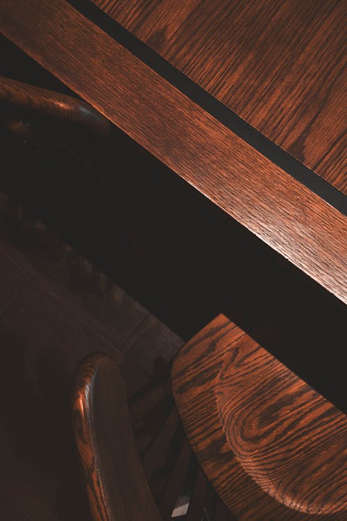 Brown Wooden Table and Chair