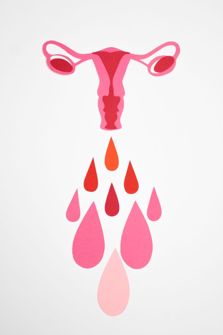 Abstract illustration of the reproductive system, used here to frame cycle-linked symptoms and hormonal signalling.