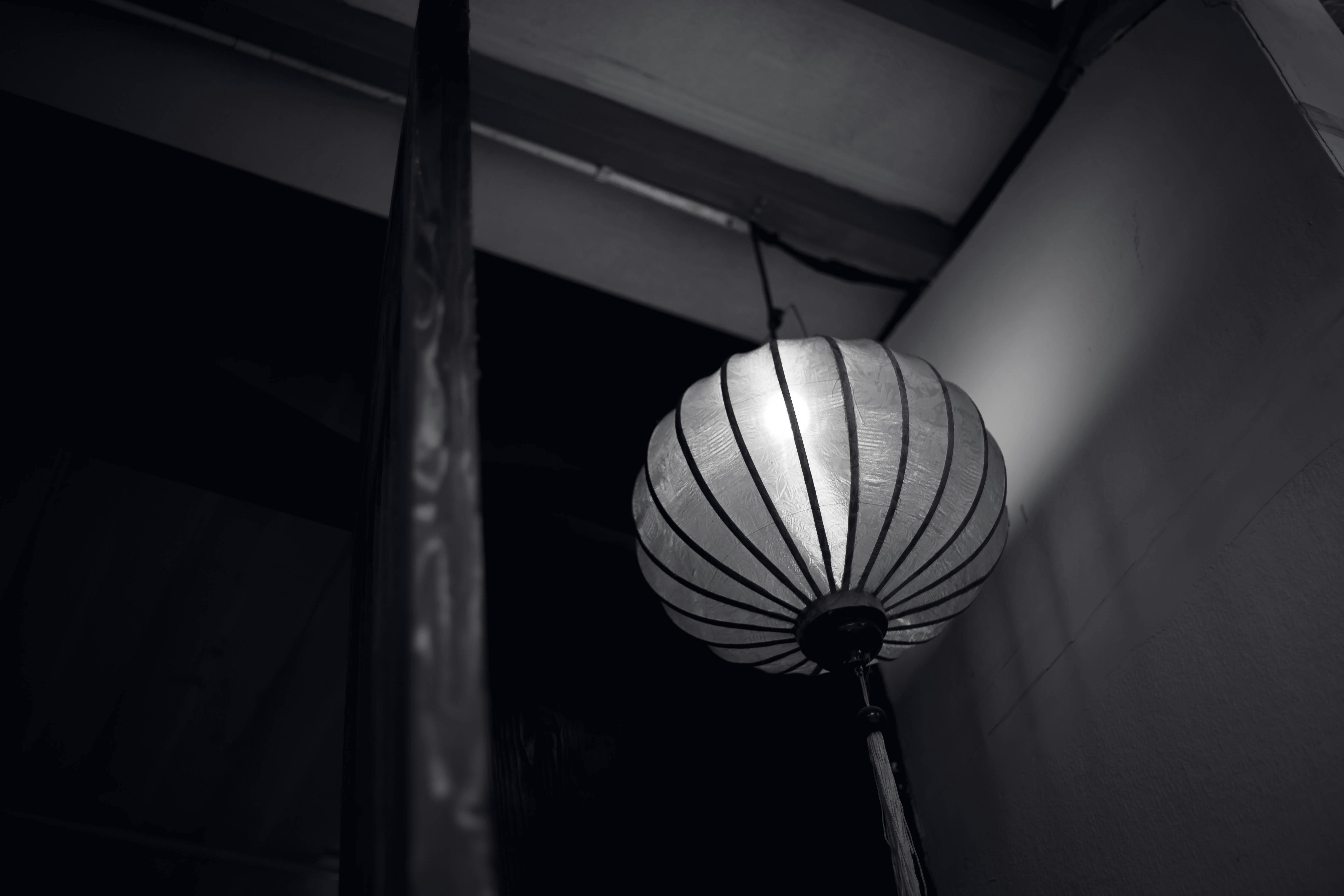 Free stock photo of black and white, lanterns