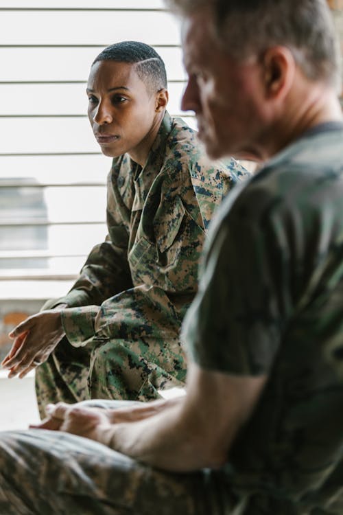 Free Photo of Soldiers Listening to Others Stock Photo