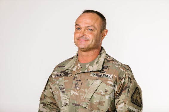 Portrait Photo of Smiling Soldier