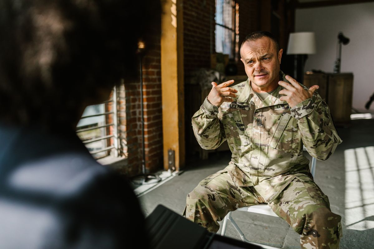 Veteran in a counseling session