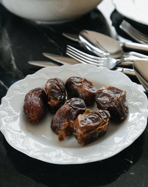 Free Plate of Dried Dates Stock Photo