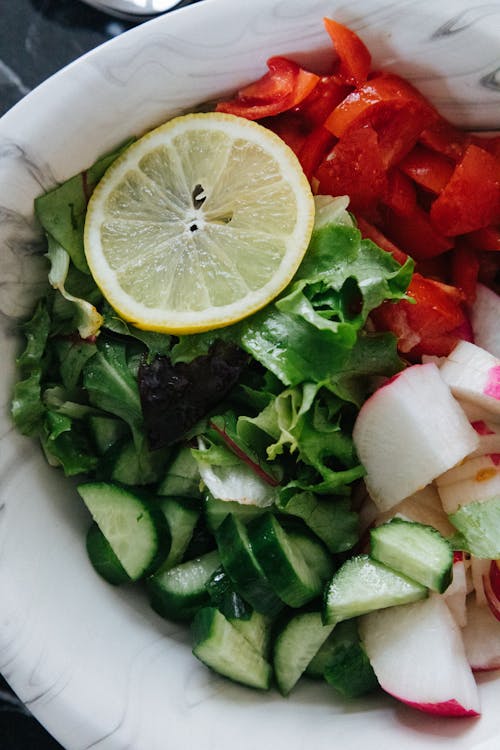 Close-Up Shot of a Vegetable Salad
