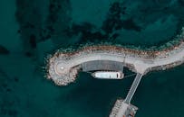 Aerial View of the Breakwater Off the Coast of Bodrum