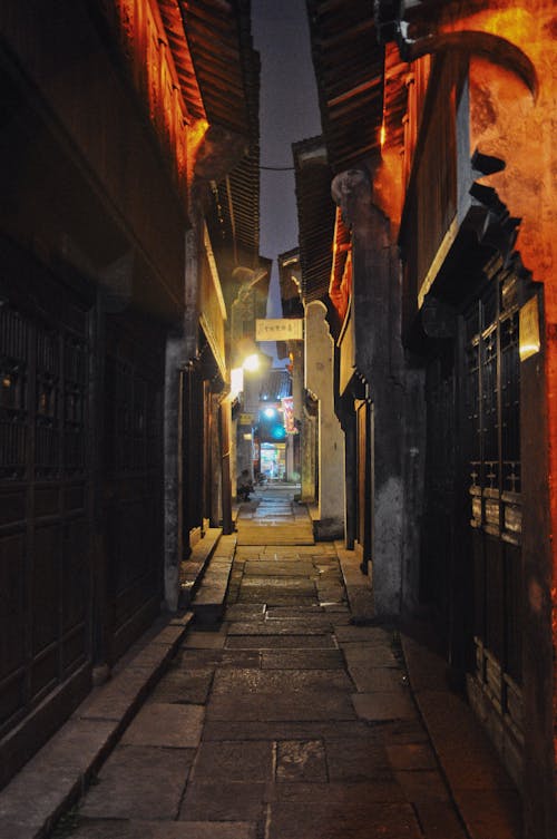 Photograph of an Alley During the Night