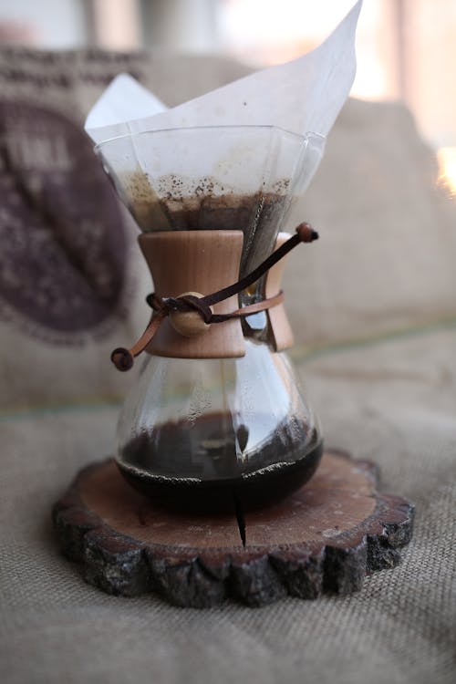 Glass Chemex with Black Coffee 