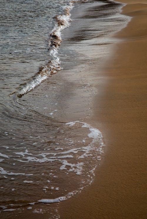 Close Up Shot of a Waves on a Beach