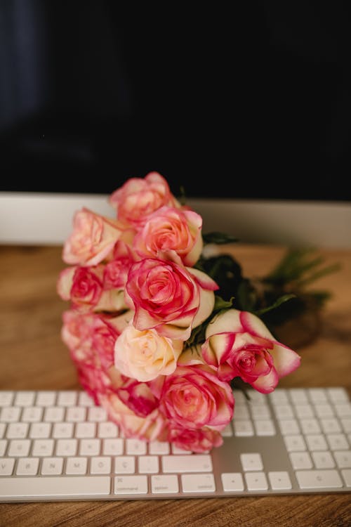 Close-Up Shot of a Bouquet of Roses