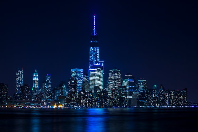 Buildings With Blue Light