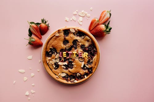 Free Letters on Top of a Pastry Stock Photo