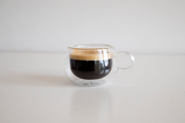 Clear Glass Mug With Coffee