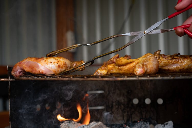 Chicken Roasting On Grill