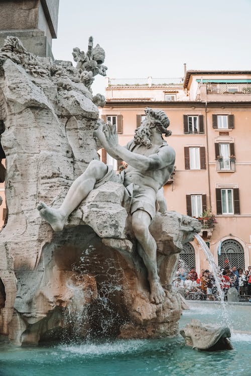 Fountain of the Four Rivers in Rome, Italy