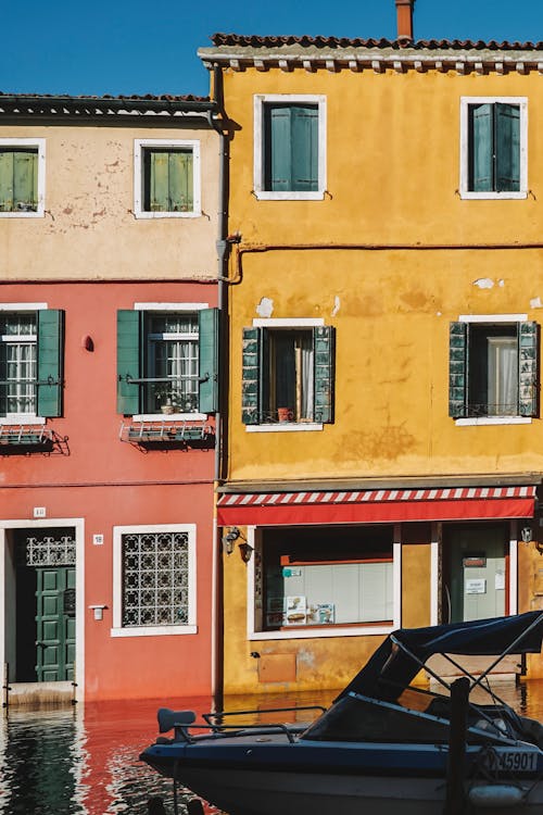 ヴェネツィア, カラフルな建物, 川の無料の写真素材