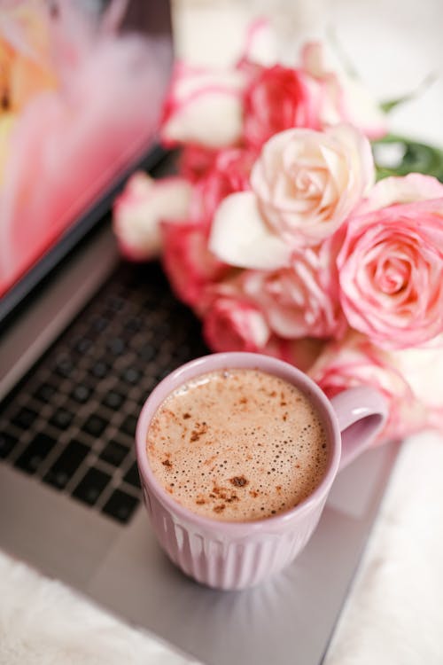 Ingyenes stockfotó cappuccino, csésze, csokor témában