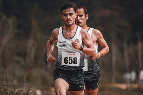 Free Focused marathon runners showcasing endurance and determination during an outdoor race. Stock Photo