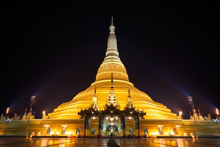 Uppatasanti Pagoda At Night