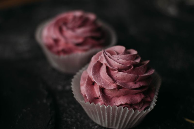 Cupcakes with purple frosting