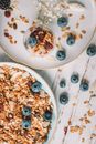 White Ceramic Round Plate With Brown and White Food