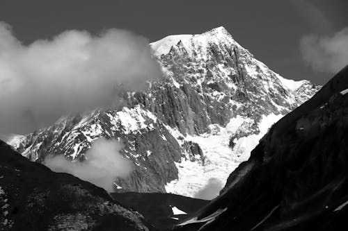 Foto d'estoc gratuïta de alps, blanc i negre, cobert de neu