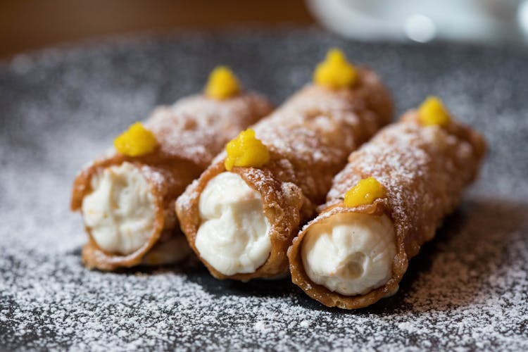 Yummy Cannoli Dessert On Plate