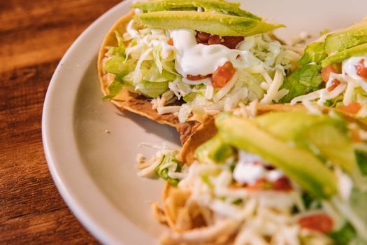 Taco Or Tostada Salad With Chicken And Sour Cream