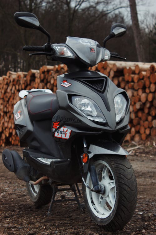 A Black Motor Scooter 