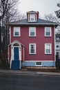 Old residential house with colorful walls