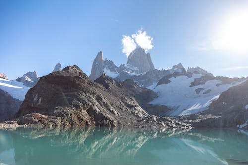 View of Lake and Mountains in El Chalten, Patagonia, Argentina 