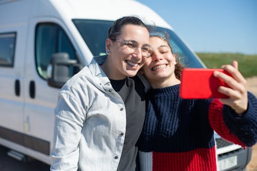 Smiling Couple Taking a Selfie