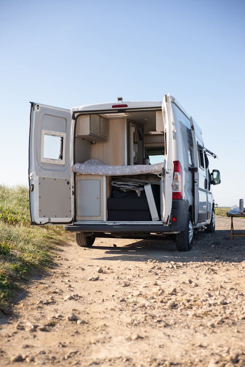 Free White and Brown Camper Trailer Stock Photo