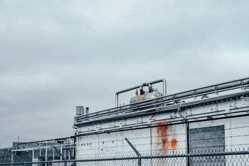 Industrial factory against overcast sky