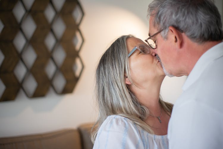 Photo Of An Elderly Couple Kissing