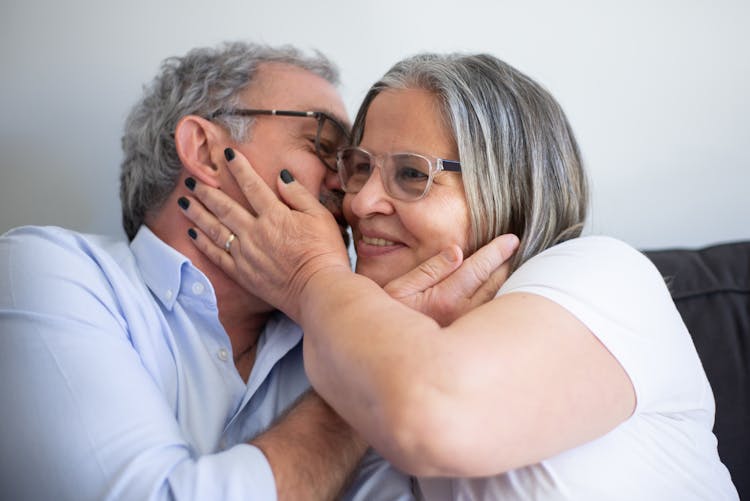 Close-Up Shot Of An Elderly Couple 