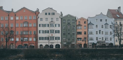 Free Buildings Near the Canal Stock Photo