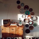 Black Crt Tv on Brown Wooden Cabinet