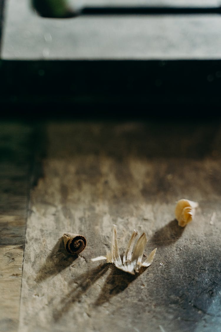 Sawdust On Wooden Surface